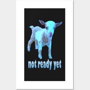 Severance Goat Not Ready Yet in Blue Posters and Art
